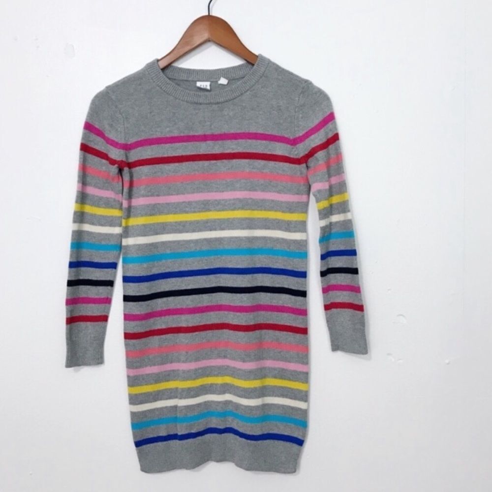Rainbow striped sweater dress